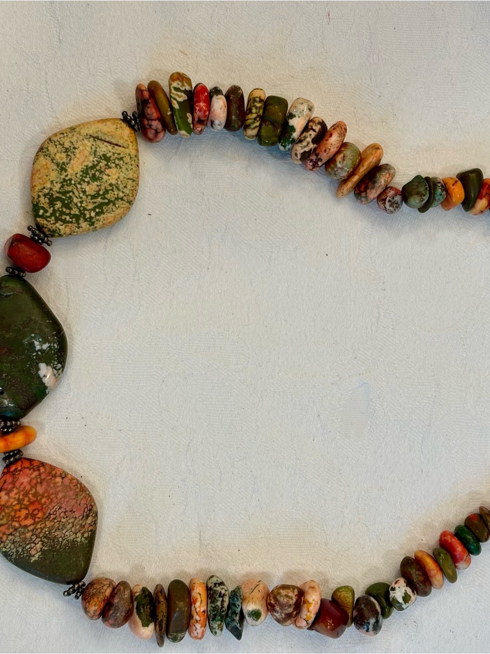 Green Multi-Stone Women’s Necklace - handmade